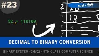 Decimal to Binary Conversion | Number System Conversion Part #1 | Urdu/Hindi | RealGulraiz