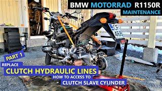 How to access to CLUTCH SLAVE CYLINDER - Clutch hydraulic lines PART 1 - BMW Motorrad R1150R