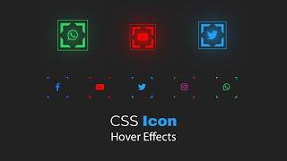 CSS Glowing Social Media Icon Hover Effects using Font Awesome Icon