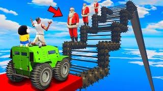 SHINCHAN AND FRANKLIN TRIED THE IMPOSSIBLE MINESWEEPER SANTA IRON STAIRS PARKOUR CHALLENGE GTA 5