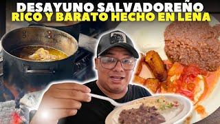 DESAYUNO BARATO HECHO EN  LEÑA 🪵 TÍPICO SALVADOREÑO  *Restaurante Cielo y Tierra*