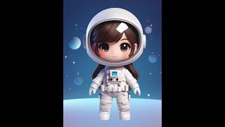 A little girl with a space suit  #AI #vectorart #adobeillustrator #illustrator #Mesh