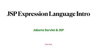 JSP Expression Language Introduction