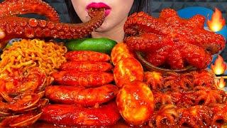 ASMR SPICY SEAFOOD BOIL *makanan laut pedas* 먹방 MUKBANG MASSIVE Eating Sounds