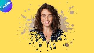 Easy paint splatter portrait effect in Canva tutorial by DLC Ventures India