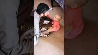 Father is lovingly feeding watermelon to daughter | #mouth #baby #babyshorts  | wajiddpvlogs