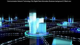 Communication Network Technology City Digital Data information Business background A Black merged