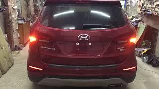 Делаем жёлтые повороты для сертификации без замены фар на Hyundai Santa Fe  2017 USA