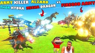 ARMY KILLER, THOR HYDRA, MECHA DRAGON & ALZARO vs FIREGOD ARMY in Animal Revolt Battle Simulator