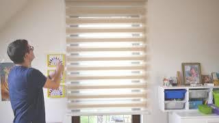 Doppelrollo Montage an Wand/Decke/Fensterrahmen DR38.