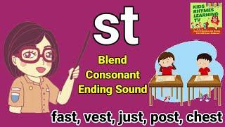 ST Blend Consonant At The Ending Sound | Phonics Blends ST | ST Ending Words