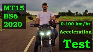 Yamaha MT15 BS6 2020 || 0-100km/hr Acceleration Test || Seating Capacity, Pillion Comfort