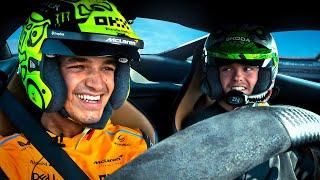 Lando Norris Teaches Oliver Solberg How To Drive Silverstone