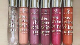 Essence shine shine lip gloss swatches “medium skin tone"