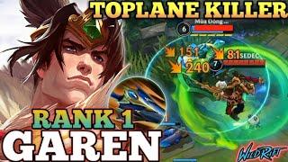 GAREN TOPLANE KILLER MVP PLAY! BEST META BUIILD ABUSE - TOP 1 GLOBAL GAREN BY MECSEDEC - WILD RIFT