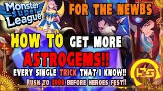 Monster Super League GUIDE: FOR THE NEWBS!! SPEED FARMING ASTROGEMS?? EVERY SINGLE TRICK I KNOW!! 