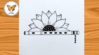 How to Draw a Beautiful Flute| Flute Drawing with Pencil| Chitra