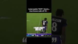 Watch Lamar Jackson respond to the crowd chanting 'MVP'#shorts