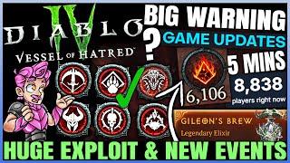 Diablo 4 - CONFIRMED: HUGE Infinite Gear Helltide Exploit, Buff Patch Drama, Event Problems & More!