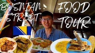 BOSNIAN STREET FOOD TOUR  - Hurmašica, Burek, Grilled Chicken Thighs and TRADITIONAL BOSNIAN FOOD!