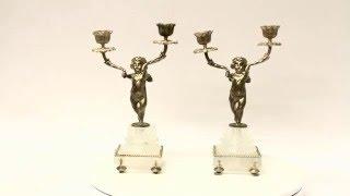 Stunning Pair Ormolu & Rock Crystal Candelabras