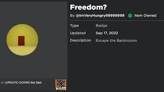 How to get the FREEDOM Badge | Roblox Doors But Bad