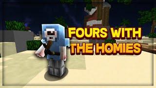 chill 4s bedwars w/ B0MBIES  Luvonox & fulp (2-4min games)