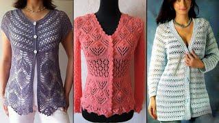 Amazing stylish unique creative crochet handknit vest jacket blouse top pattern designs for women