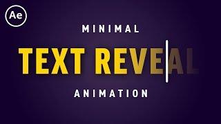 Minimal Text Reveal Lower Third Animation | After Effects CC Tutorial