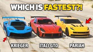 GTA 5 Online - KRIEGER VS PARIAH VS ITALI GTO (WHICH IS FASTEST?)