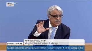 Türkei-Debatte: Pressekonferenz mit Mithat Sancar am 16.03.2017