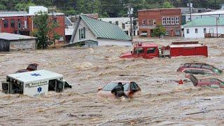 Mass evacuations in North Carolina! Homes and trucks swept away by flash floods in Asheville