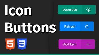 Easily Create Buttons With Icons Using HTML & CSS - Web Development Tutorial