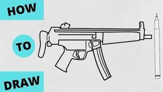 HOW TO DRAW MP5 GUN Of FREE FIRE || COMO DESENHAR MP5 ARMAS DO FREE FIRE #ArtBySujan