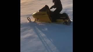 7 year old riding her 2001 ski-doo mini z