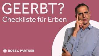 Erbschaft abwickeln – 7 Tipps für Erben (Fachanwälte ROSE & PARTNER)