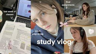 STUDY VLOG ️ last week of class, exam prep stress, final assignment, busy days & lots of studying