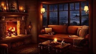 Cozy Cottage by the Sea Ambience with Rain & Fireplace Sounds for Sleeping, Reading, & Relaxation