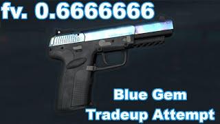 Five-Seven Case Hardened Blue Gem FV. 0.6666666 Tradeup Attempt