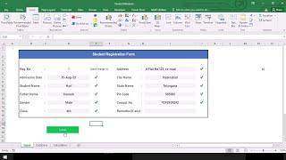 How to create a Student Registration Form In Excel