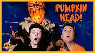 Halloween Pumpkin Head Scares LB! FunQuesters Battle Giant Monster Shark & Mystery Swamp Creature!