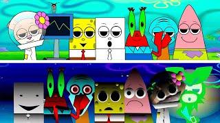 Incredibox Sprunki VS Everyone Is SpongeBob | Horror Vs Normal Versions All Characters Comparison