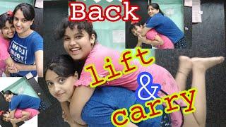 #Funny Back Lift & Carry Challenge #mom vs daughter #viral @poojabsaha6926