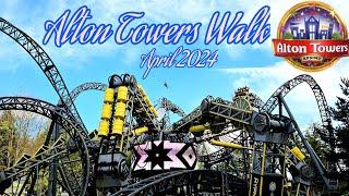 Alton Towers April 2024 Off Ride Walk Around