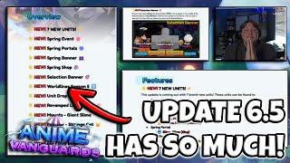 ANIME VANGUARDS UPDATE 6.5 HAS SO MUCH NEW CONTENT! (FULL UPDATE LOG)