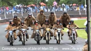 Isle of Man Purple Helmets; insane motorcycle stunt show. crashes, stunts and a laugh during TT-week