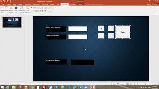 Making simple calculator in PowerPoint (using Macro) all in one slide