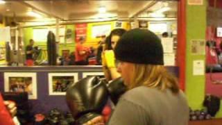 Trainer Trish with 3 basic punches at RKB