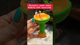 easy and simple superclay art || miniature wash basin making #shorts #ytshorts #explore #trending