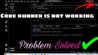 Code runner is not working.Problem Solved 100% with proof || Code is not running in VS Code.